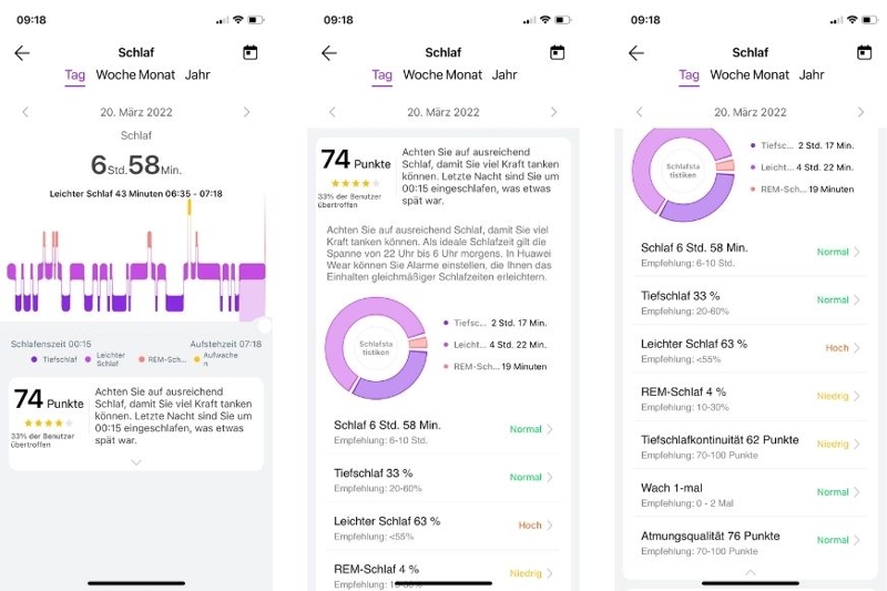 Man sieht die Huawei Health App.